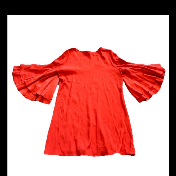 ALEXIS Vibrant Red Long Sleeve Dress Size Medium Sexy Trendy Fun Flirty Chic - Picture 3 of 7